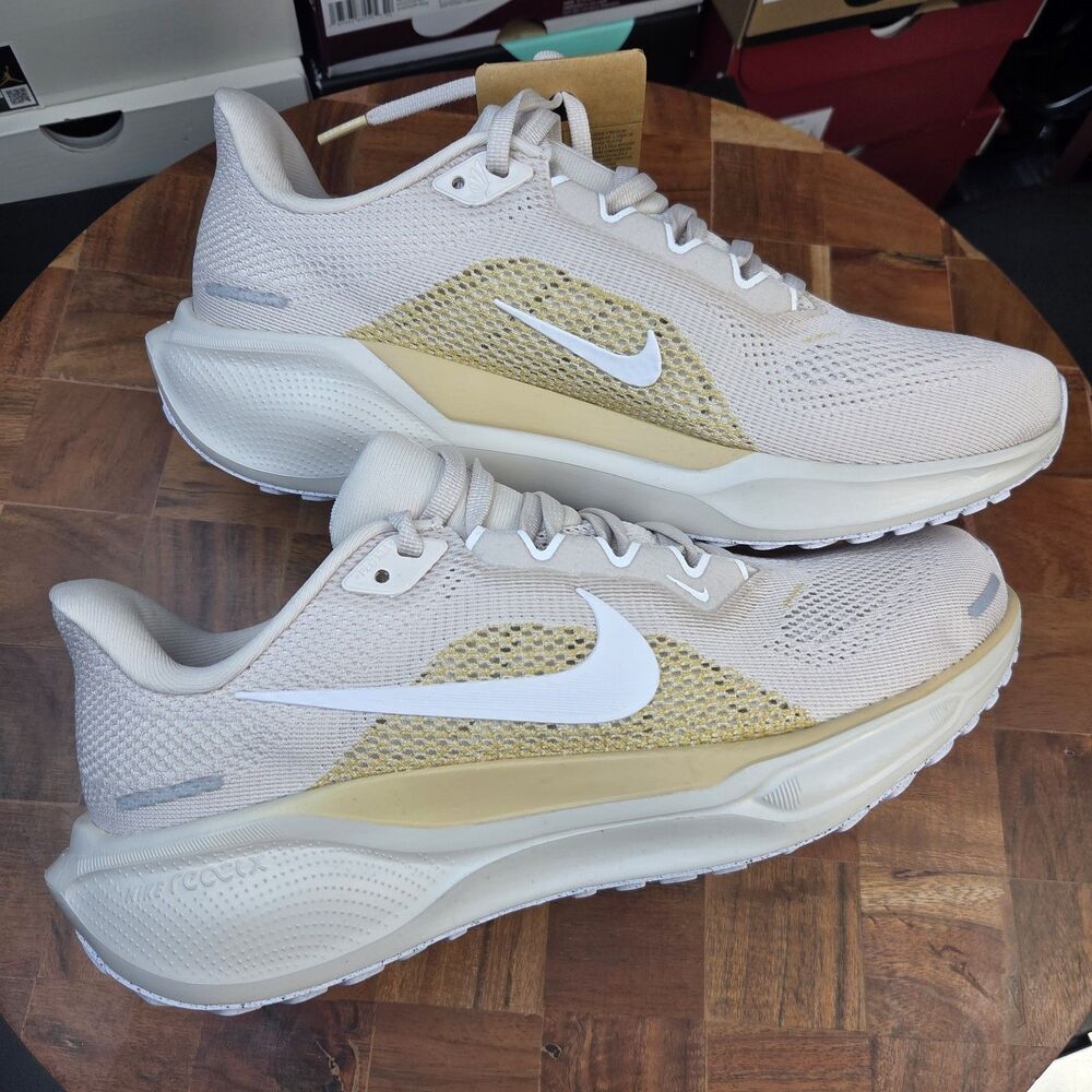 Nike Pegasus 41 White/Light Orewood Brown Road Running Shoes Mens sz 7